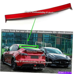 CO GAp[c eXfY 2020-2022OXbh[tl^oe[bvEBOo[1PCS For Tesla Model Y 2020-2022 Gloss Red Roof Spoiler Tail Lip Wing Bar 1PCS