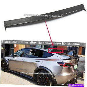 CO GAp[c eXfY 2020-2022J[{t@Co[X^C[`[e[bvEBOo[p For Tesla Model Y 2020-2022 Carbon Fiber Style Roof Spoiler Tail Lip Wing Bar