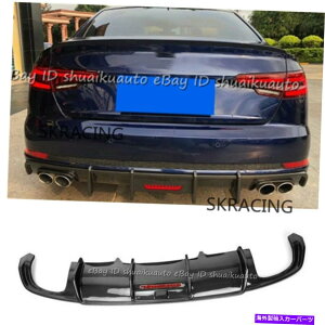 CO GAp[c AEfBA4 B9Z_2017-2019J[{t@Co[Aop[fBt[U[bvX|C[ For Audi A4 B9 Sedan 2017-2019 Carbon Fiber Rear Bumper Diffuser Lip Spoiler
