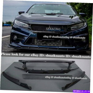 CO GAp[c OXubNtgZ^[bVOOgz_VrbNFK8 FC1 FK7ɃtBbg Gloss Black Front Center Mesh Grille Grill Trim Fit For Honda Civic FK8 FC1 FK7