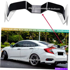 CO GAp[c 2016-2019 2020z_VrbNzCg+ubNAX|C[e[gNKEBOɓKĂ܂ Fit For 2016-2019 2020 Honda Civic White+Black Rear Spoiler Tail Trunk Gull Wing