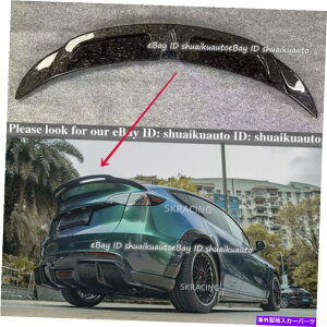 CO GAp[c eXfY 2020-22̂߂̐VX^C̒bJ[{t@Co[AgNX|C[EBO New Style Forged Carbon Fiber Rear Trunk Spoiler Wing For Tesla Model Y 2020-22