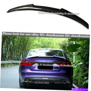 �C�O�� �G�A���p�[�c �W���K�[XF 2016-2020�p�̃��A���J�[�{���t�@�C�o�[���A�X�|�C���[�e�[���g�����N���b�v�E�B���O�o�[ Real Carbon Fiber Rear Spoiler Tail Trunk Lip Wing Bar For Jaguar XF 2016-2020�y���s�A