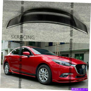 海外製 エアロパーツ マツダ3セダン14-18カーボンファイバーリアトランクレイドスポイラーウィングダックビルスタイル For Mazda 3 Sedan 14-18 Carbon Fiber Rear Trunk Lid Spoiler Wing Duckbill Style