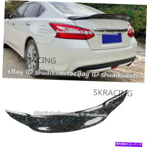 CO GAp[c 2016N2017N2018YeBAiAeB}̋UJ[{t@Co[AX|C[EBObvbv Forged Carbon Fiber Rear Spoiler Wing Lip For 2016 2017 2018 Nissan Teana Altima