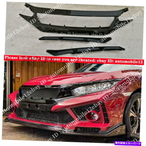 CO GAp[c OXubNtgZ^[bVOOgz_VrbNFK8 FC1 FK7ɃtBbg Gloss Black Front Center Mesh Grille Grill Trim Fit For Honda Civic FK8 FC1 FK7