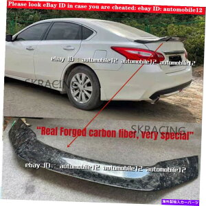 CO GAp[c 2016N2017N2018YeBAiAeB}̋UJ[{t@Co[AX|C[EBObvbv Forged Carbon Fiber Rear Spoiler Wing Lip For 2016 2017 2018 Nissan Teana Altima