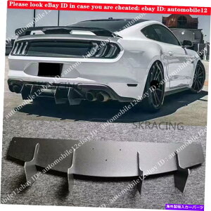 CO GAp[c tBbg18-21tH[h}X^OGT500J[{t@Co[Aop[bvfBt[U[l^o3PC Fits 18-21 Ford Mustang GT500 Carbon Fiber Rear Bumper Lip Diffuser Spoiler 3PC