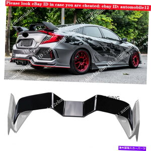 �C�O�� �G�A���p�[�c �z���_�V�r�b�N2016-2020�V���o�[+�u���b�N���A�X�|�C���[�K���E�B���O�e�[���E�B���O1x For Honda Civic 10Th 2016-2020 Silver+Black Rear Spoiler Gull Wing Tail Wing 1X�y���s�A���i�z