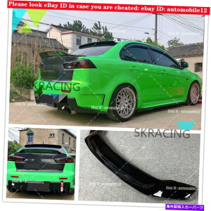 �C�O�� �G�A���p�[�c 08-17�����T�[EVO x 10�O���X�u���b�NR�X�^�C�����A�_�b�N�g�����N�E�B���O���b�v�X�|�C���[ For 08-17 Lancer EVO X 10 Gloss Black R Style Rear Duck Trunk Wing Lip Spoiler