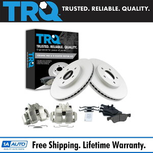 brake disc rotor TRQtgZ~bNu[LpbhR[eBO[^[ƃLp[LbgGXP[vgr[g TRQ Front Ceramic Brake Pad Coated Rotor & Caliper Kit for Escape Tribute