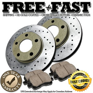 brake disc rotor J0583 FIT 2007 2008 2009�����Z�f�X�x���cGL450���A�h�����u���[�L���[�^�[�p�b�h�S�[���h J0583 FIT 2007 2008 2009 Mercedes Benz GL450 REAR Drilled Brake Rotors Pads GOLD�y���s�A���i�z
