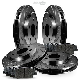 brake disc rotor [フルキット]黒いドリルスロットローターとセラミックパッドBBCC.22009.02 [FULL KIT] Black Drilled Slotted Rotors and Ceramic Pads BBCC.22009.02