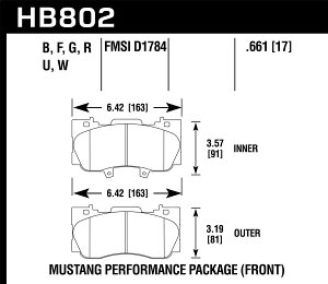 brake disc rotor z[NptH[}XHB802U.661 DTC-70fBXNu[Lpbh15-19}X^OɓK܂ Hawk Performance HB802U.661 DTC-70 Disc Brake Pad Fits 15-19 Mustang
