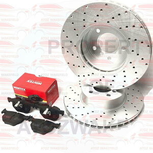 brake disc rotor BMW 520D 520I 523I 530D 530I E60 E61�t�����g�h�����u���[�L�f�B�X�NMINTEX�p�b�h FOR BMW 520d 520i 523i 530d 530i E60 E61 FRONT DRILLED BRAKE DISCS MINTEX PADS�y���s�A���i�z