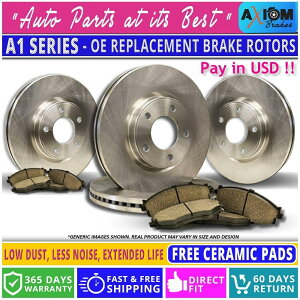 brake disc rotor iOLbgjv~AOEM֕iB-4fBXNu[L[^[-8Z~bNu[Lpbh (Front-Rear Kit) Premium OEM Replac.- 4 Disc Brake Rotors - 8 Ceramic Brake Pads
