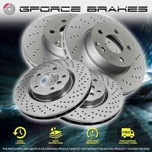 brake disc rotor 2004N2005ÑZfXxcE320 AWD w/ r-vented̃tg+ANXhh[^[ Front+Rear Cross Drilled Rotors for 2004-2005 Mercedes Benz E320 AWD w/ R-Vented