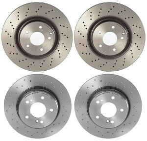 brake disc rotor MB R171 R172 SLK350 '05 -'11�p�̃u�����{�t�����g���A�u���[�L�f�B�X�N���[�^�[�h�����L�b�g Brembo Front Rear Brake Disc Rotors Drilled Kit For MB R171 R172 SLK350 '05-'11