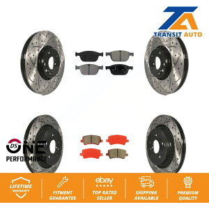 brake disc rotor 2010N2015Ñ{{XC60̃tgAhXbgu[L[^[Z~^bNpbhLbg Front Rear Drill Slot Brake Rotor Semi-Metallic Pad Kit For 2010-2015 Volvo XC60