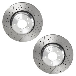 brake disc rotor BMW 135i E82 E88pɃXbgt2̃tgfBXNu[L[^[hh̃u{yAZbg Brembo Pair Set of 2 Front Disc Brake Rotor Drilled Slotted for BMW 135i E82 E88