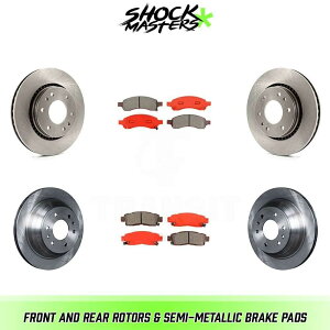 brake disc rotor 2006�N����2009�N�̃V�{���[�g���C���u���C�U�[�̃t�����g�����A���[�^�[�ƃZ�~���^���b�N�u���[�L�p�b�h Front & Rear Rotor & Semi Metalic Brake Pads for 2006-2009 Chevrolet Trailblazer�y���s�A��