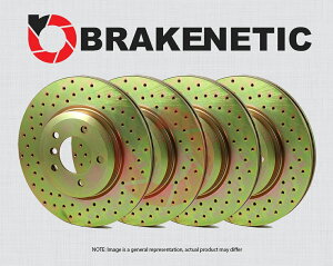 brake disc rotor [tg+A] Brakenetic Sport Cross Drilled Brake Disc Rotors BSR82985 [FRONT+REAR] BRAKENETIC SPORT Cross DRILLED Brake Disc Rotors BSR82985