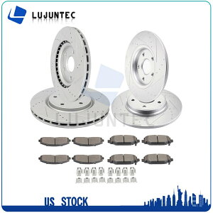 brake disc rotor _bWC/V 2012-2014hXbgp̃tgAfBXNu[L[^[ƃZ~bNpbh Front Rear Discs Brake Rotor and Ceramic Pads For Dodge C/V 2012-2014 Drill Slot