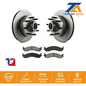 brake disc rotor �t�H�[�hE-350�X�[�p�[�f���[�e�BE-250�N���u�p�̃t�����g�u���[�L���[�^�[�n�u�Z�~���^���b�N�p�b�h�L�b�g Front Brake Rotor Hub Semi-Metallic Pad Kit For Ford E-350 Super Duty E-250 Club�y���s�A