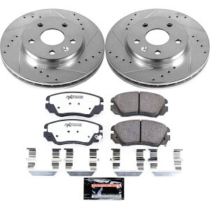 brake disc rotor K5522-26 PowerStop 2zC[Zbgu[LfBXNƃpbhLbg̃tgV{[}u K5522-26 Powerstop 2-Wheel Set Brake Disc and Pad Kits Front for Chevy Malibu