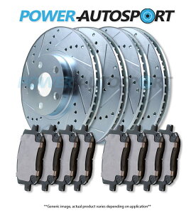 brake disc rotor �i�t�����g +���A�j�d���h�����X���b�g�X���b�g���b�L�u���[�L���[�^�[ +�Z���~�b�N�p�b�h56536pk (FRONT + REAR) POWER DRILLED SLOTTED PLATED BRAKE ROTORS + CERAMIC PADS 56536PK