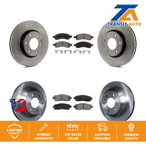 brake disc rotor �V�{���[�g���C���u���C�U�[GMC�G���{�C�p�̃t�����g���A�u���[�L���[�^�[�Z�~���^���b�N�p�b�h�L�b�g Front Rear Brake Rotor Semi-Metallic Pad Kit For Chevrolet Trailblazer GMC Envoy�y���s�A��