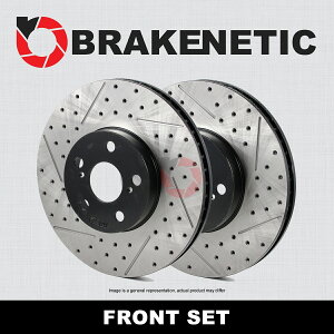 brake disc rotor [�t�����g�Z�b�g] Brakenetic�v���~�A���h�����X���b�g�X���b�g�u���[�L�f�B�X�N���[�^�[BNP44170.DS [FRONT SET] BRAKENETIC PREMIUM Drilled Slotted Brake Disc Rotors BNP44170.DS�y���s�A���i�z
