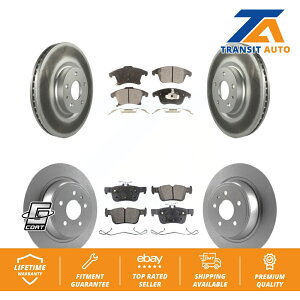 brake disc rotor �t�H�[�h�t���[�W���������J�[��MKZ�p�̃t�����g���A�R�[�e�B���O�u���[�L���[�^�[�Z�~���^���p�b�h�L�b�g Front Rear Coated Brake Rotors Semi-Metallic Pad Kit For Ford Fusion Lincoln MKZ�y���s