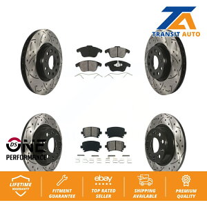 brake disc rotor tHNX[QeBOAQ3p̃tgAhXbgXbg[^[[^[Z~^bNpbhLbg Front Rear Drill Slot Brake Rotor Semi-Metallic Pad Kit For Volkswagen Tig