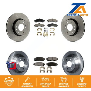 brake disc rotor �V�{���[�g���C���u���C�U�[GMC�G�N�X�|���C�p�̃t�����g���A�u���[�L���[�^�[���Z���~�b�N�p�b�h�L�b�g Front Rear Brake Rotor & Ceramic Pad Kit For Chevrolet Trailblazer GMC EXT Envoy�y���s�A