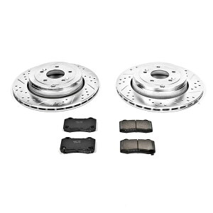 brake disc rotor K6165 PowerStop 2zC[Zbgu[LfBXNƃpbhLbǧ㕔Genesis Coupe 10-16 K6165 Powerstop 2-Wheel Set Brake Disc and Pad Kits Rear for Genesis Coupe 10-16