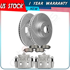 brake disc rotor 2005�N����2006�N�̃Z���~�b�N�p�b�h�t�����g��������u���[�L���[�^�[�L�����p�[�X�o���o�n Brake Rotors Calipers with Ceramic Pads Front For 2005-2006 Subaru Baja