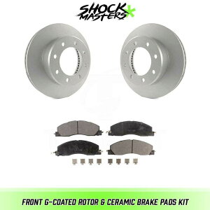 brake disc rotor 2012�N�̃���1500�p�̃t�����g�Z���~�b�N�u���[�L�p�b�h���R�[�e�B���O���[�^�[�L�b�g8���O�z�C�[�� Front Ceramic Brake Pad & Coated Rotor Kit for 2012 Ram 1500 With 8 Lug Wheels�y���s�A���i�z