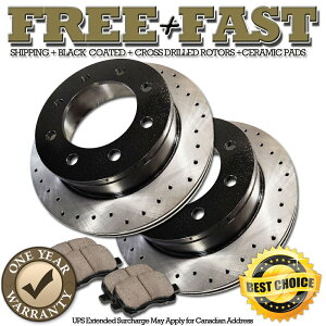 brake disc rotor H0723���A�v���~�A���u���b�N�u���[�L���[�^�[�p�b�h2000 2001 2002 Ford Excursion H0723 REAR Premium BLACK Brake Rotors Pads FOR 2000 2001 2002 Ford Excursion�y���s�A���i�z