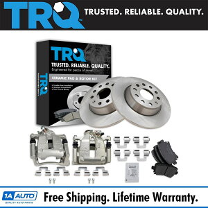 brake disc rotor VWAEfBp̃AZ~bNu[LpbhA[^[ALp[Lbg Rear Ceramic Brake Pad, Rotor & Caliper Kit for VW Audi