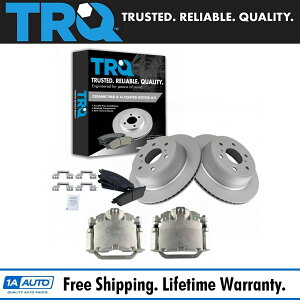 brake disc rotor TRQ���A�Z���~�b�N�p�b�hG�R�[�e�B���O���[�^�[�ƃL�����p�[�L�b�gGM�g���b�N�̐V�����L�b�g TRQ Rear Ceramic Pads G-Coated Rotors & Calipers Kit for GM Truck New�y���s�A���i�z