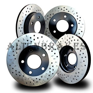 brake disc rotor dod005SD 200�A�x���W���[�L�����o�[SRT-4�u���[�L���[�^�[�N���X�h�������f�B���v���X���b�g DOD005SD 200 Avenger Caliber SRT-4 Brake Rotors Cross Drill & Dimple Slots�y���s�A���i�z