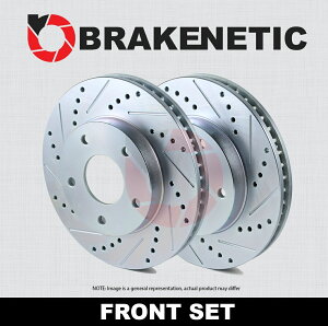brake disc rotor [tgZbg] Brakenetic Sport Drilled Slotted BrakefBXN[^[BNS34116.ds [FRONT SET] BRAKENETIC SPORT Drilled Slotted Brake Disc Rotors BNS34116.DS