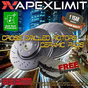 brake disc rotor 2006�N����2008�N��BMW 750i�iE65�j�A750li�iE66�j�̃t�����g2�h�������[�^�[��4�̃Z���~�b�N�p�b�h Front 2 Drill Rotors & 4 Ceramic Pads for 2006-2008 BMW 750i (E65), 750Li (E66)�y���s�A���i�z