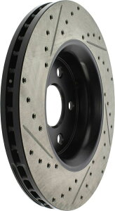 brake disc rotor �f�B�X�N�u���[�L���[�^�[�X�|�[�c�N���X�h�����ƃX���b�g�t���t�����g��stoptech 127.58008l Disc Brake Rotor-Sport Cross-Drilled and Slotted Front Left Stoptech 127.58008L�y���s�A���i�z