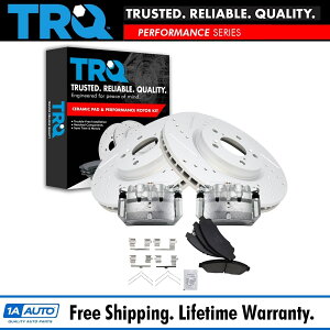 brake disc rotor TRQ�t�����g�Z���~�b�N�u���[�L�p�b�h�ƃh�������[�^�[�L�b�g�t�B�b�g07-13 Acura MDX 10-13 ZDX TRQ Front Ceramic Brake Pads & Drilled Rotors Kit Fits 07-13 Acura MDX 10-13 ZDX�y���s�A���i�z