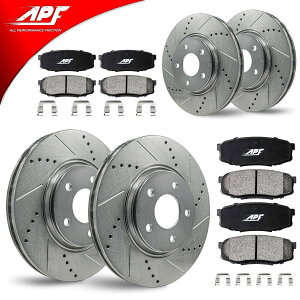 brake disc rotor tgÄh/Xbgu[L[^[ +W[vRpX̃pbh2009-2017 Front & Rear Zinc Drill/Slot Brake Rotors + Pads for Jeep Compass 2009-2017