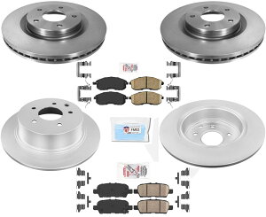 brake disc rotor 2011-2017̃tgAR[eBOu[L[^[pbhn[hEFASV Front & Rear Coated Brake Rotors Pads Hardware For 2011-2017 Nissan Juke S SV
