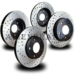 brake disc rotor lex033s lexus SC430 2002-2010�u���[�L���[�^�[�N���X�h�������f�B���v���X���b�g LEX033S Lexus SC430 2002-2010 Brake Rotors Cross Drill & Dimple Slots�y���s�A���i�z