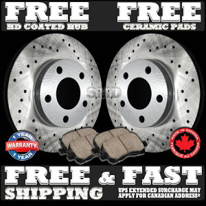 brake disc rotor P0525 FIT 2006 2007�{���{C70 300mm�t�����g�h�����u���[�L���[�^�[�Z���~�b�N�p�b�h P0525 FIT 2006 2007 Volvo C70 300mm FRONT Drilled Brake Rotors Ceramic Pads�y���s�A���i�z